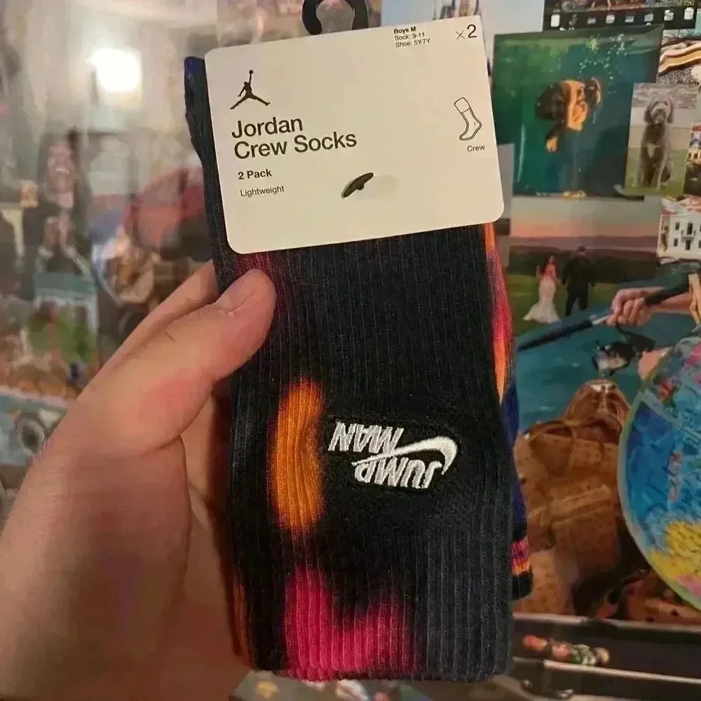 NWT Jordan Flight Remix 2pk KIDS Crew Socks